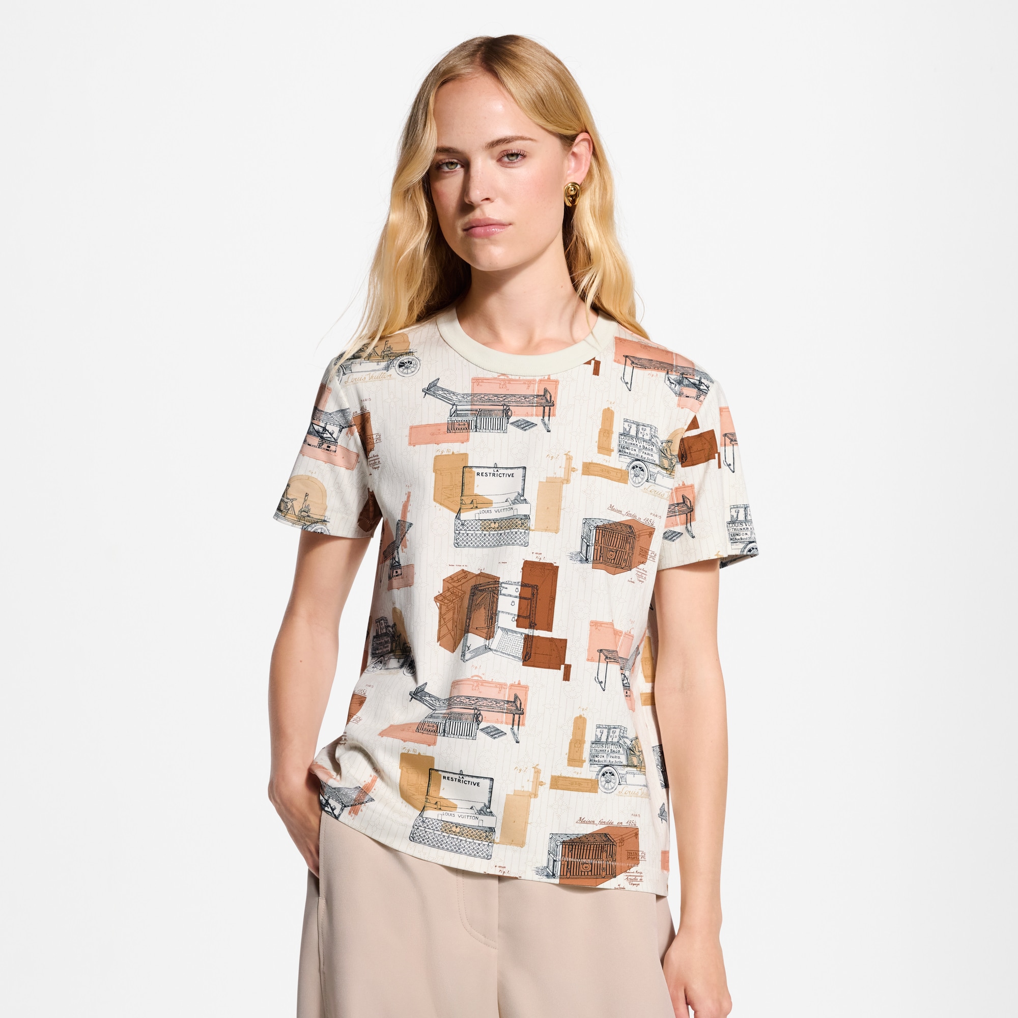 Trunk Print T-Shirt - Ready-to-Wear | LOUIS VUITTON
